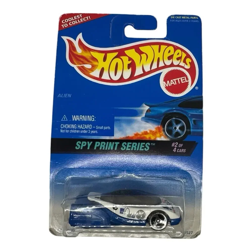 1997 Hot Wheels #554 Spy Print Series 2/4 ALIEN White/Blue w/Chrome SB Sp-Varia